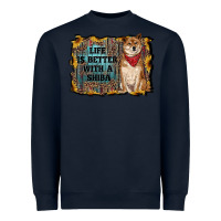 Navy life is better with a shiba Heavyweight Sweatshirt - RanaPortraitStore