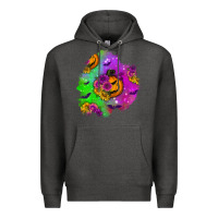Charcoal Heather halloween patch 1 Premium Hoodie - BundleAndBundleShop