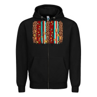 Black christmas socks cookie leopard brushstroke Zipper Hoodie - AdoDesignShop