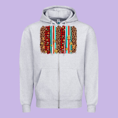 Christmas Socks Cookie Leopard Brushstroke Zipper Hoodie Designed By Adodesignshop