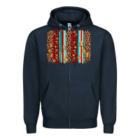 Navy christmas socks cookie leopard brushstroke Zipper Hoodie - AdoDesignShop