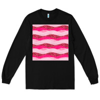 Black valentines day glitter and leopard seamless pattern Long Sleeve Tee - BundleAndBundleShop