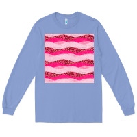 Colony Blue valentines day glitter and leopard seamless pattern Long Sleeve Tee - BundleAndBundleShop