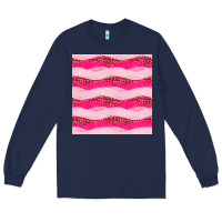 Navy valentines day glitter and leopard seamless pattern Long Sleeve Tee - BundleAndBundleShop
