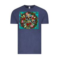 Vintage Denim sugar skulls tumbler 3 Vintage Tee - CTS Tumbler Store