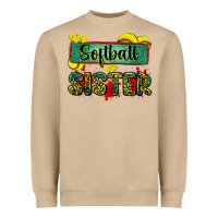Mushroom softball sister with leopard Heavyweight Sweatshirt - Zillion Design Studio