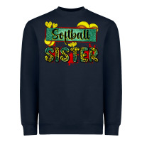 Navy softball sister with leopard Heavyweight Sweatshirt - Zillion Design Studio
