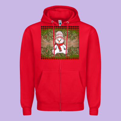 Christmas Snowman Zipper Hoodie Designed By Adodesignshop