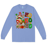 Colony Blue ho ho ho christmas latte with gnomies Long Sleeve Tee - AdoDesignShop
