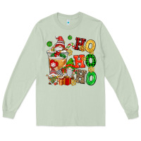 Matcha ho ho ho christmas latte with gnomies Long Sleeve Tee - AdoDesignShop