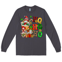 Smoke ho ho ho christmas latte with gnomies Long Sleeve Tee - AdoDesignShop