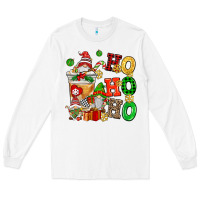 White ho ho ho christmas latte with gnomies Long Sleeve Tee - AdoDesignShop