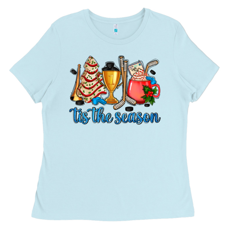 Tis The Season Hockey And Christmas Ladies Tee by AdoDesignShop | Teevron