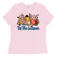 Bubblegum Pink tis the season hockey and Christmas Ladies Tee - AdoDesignShop
