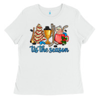 White tis the season hockey and Christmas Ladies Tee - AdoDesignShop