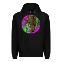 Black halloween round earrings 1 Premium Hoodie - BundleAndBundleShop