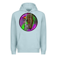 Blue Mist halloween round earrings 1 Premium Hoodie - BundleAndBundleShop