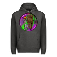 Charcoal Heather halloween round earrings 1 Premium Hoodie - BundleAndBundleShop
