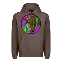 Coffee halloween round earrings 1 Premium Hoodie - BundleAndBundleShop