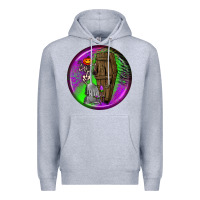 Heather Grey halloween round earrings 1 Premium Hoodie - BundleAndBundleShop