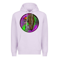 Lilac halloween round earrings 1 Premium Hoodie - BundleAndBundleShop
