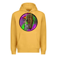 Mustard halloween round earrings 1 Premium Hoodie - BundleAndBundleShop
