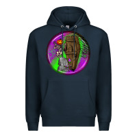 Navy halloween round earrings 1 Premium Hoodie - BundleAndBundleShop