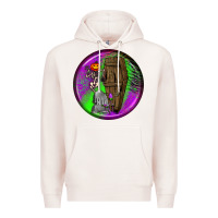 Pale Pink halloween round earrings 1 Premium Hoodie - BundleAndBundleShop