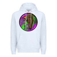 White halloween round earrings 1 Premium Hoodie - BundleAndBundleShop