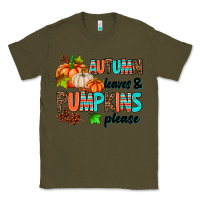 Army Green autumn leaves pumpkin please Classic Tee - AdoDesignShop