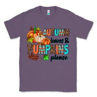 Lavender autumn leaves pumpkin please Classic Tee - AdoDesignShop