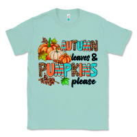 Seafoam autumn leaves pumpkin please Classic Tee - AdoDesignShop