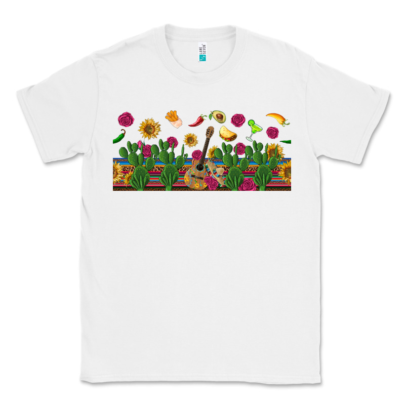 Mexican Sombrero Guitar Rose Cactus Libbey  Cup Classic Tee by BundleAndBundleShop | Teevron