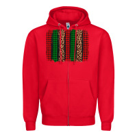 Red christmas glitter leopard brushstroke Zipper Hoodie - AdoDesignShop