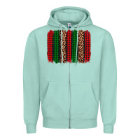 Seafoam christmas glitter leopard brushstroke Zipper Hoodie - AdoDesignShop