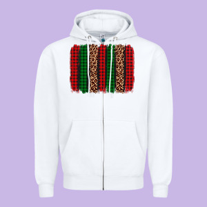 Christmas Glitter Leopard Brushstroke Zipper Hoodie Designed By Adodesignshop