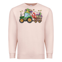 Pale Pink mardi gras tractor Premium Sweatshirt - MaliasSmallBusiness