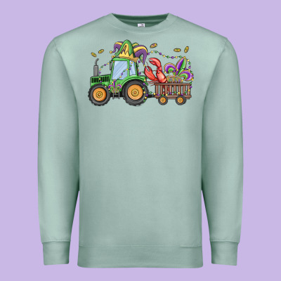 Mardi Gras Tractor Premium Sweatshirt Designed By Maliassmallbusiness
