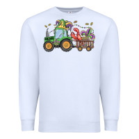 White mardi gras tractor Premium Sweatshirt - MaliasSmallBusiness