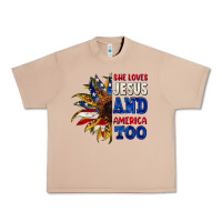 She Loves Jesus And America Too 4th Of July Urban Heavy Tee | Teevron