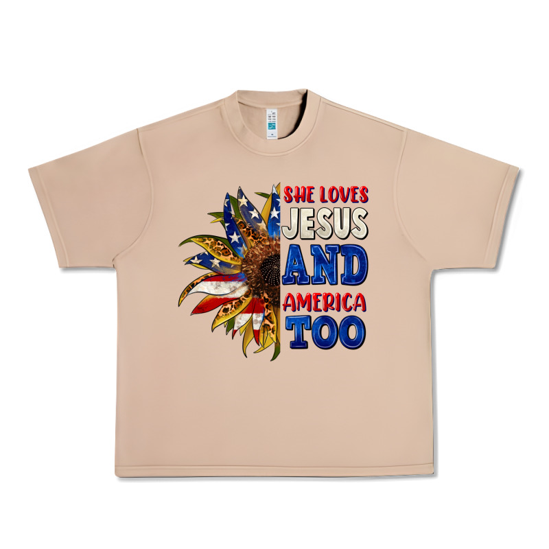 She Loves Jesus And America Too 4th Of July Urban Heavy Tee by CowGirlArtShop | Teevron