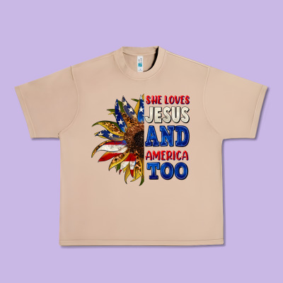 She Loves Jesus And America Too 4th Of July Urban Heavy Tee Designed By Cowgirlartshop