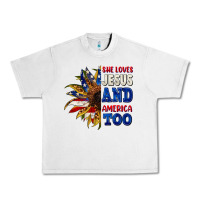 Lunar Rock She loves Jesus and America too 4th of july Urban Heavy Tee - CowGirlArtShop