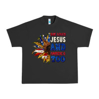 Pigment Black She loves Jesus and America too 4th of july Urban Heavy Tee - CowGirlArtShop