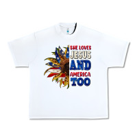 White She loves Jesus and America too 4th of july Urban Heavy Tee - CowGirlArtShop
