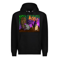 Black boo mousepad Premium Hoodie - BundleAndBundleShop