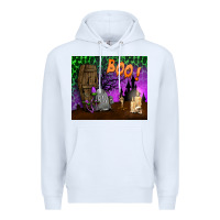 White boo mousepad Premium Hoodie - BundleAndBundleShop