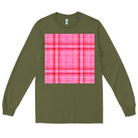 Army Green valentines day plaid seamless pattern Long Sleeve Tee - BundleAndBundleShop