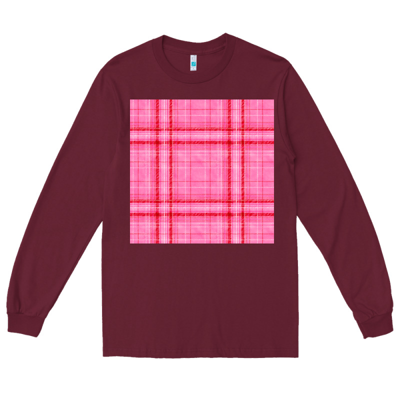 Valentines Day Plaid Seamless Pattern Long Sleeve Tee by BundleAndBundleShop | Teevron