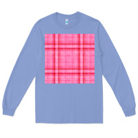 Colony Blue valentines day plaid seamless pattern Long Sleeve Tee - BundleAndBundleShop